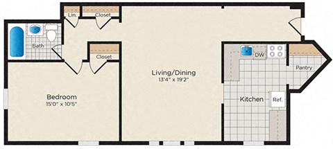 a floor plan of a home with a garage and a kitchen and a living room